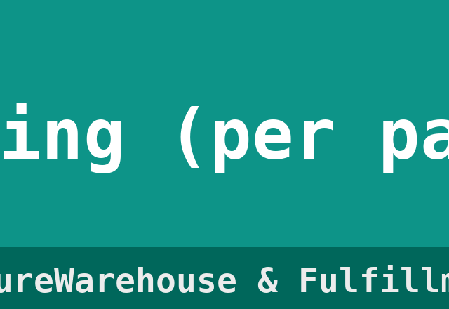 Warehousing (per pallet/mo)